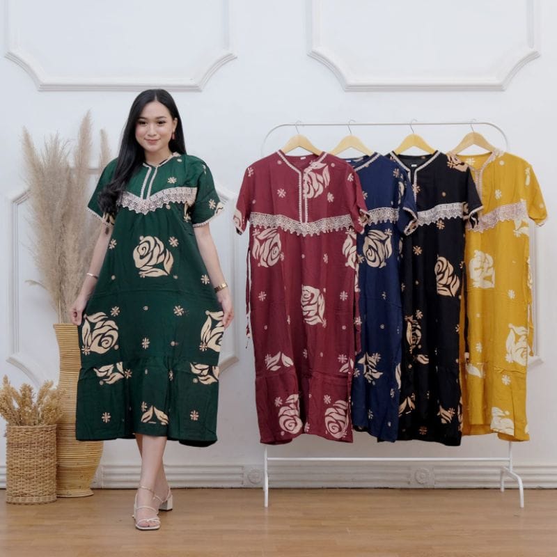 Daster Arap Renda Bahan Rayon Motif Wanita Dewasa