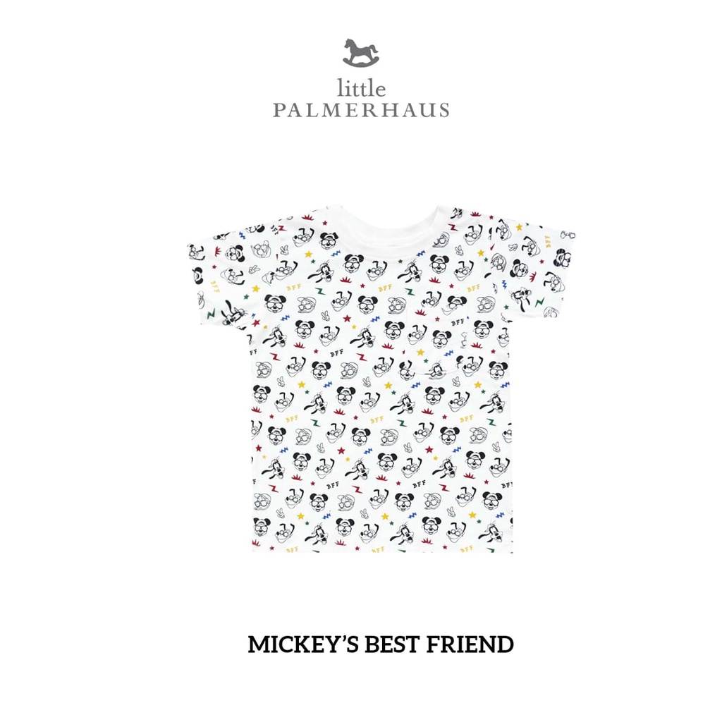 Little Palmerhaus Mickey Disney Printed Pocket Tee Kaos Atasan Baju Anak 0-3 tahun