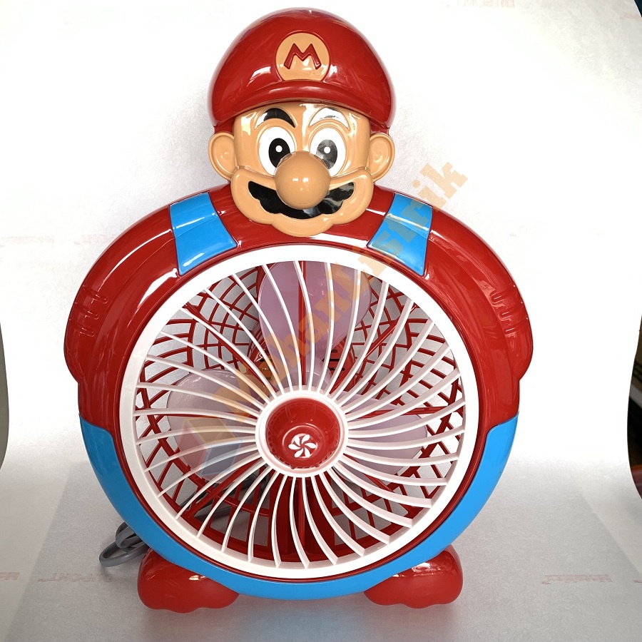 Kipas Angin Karakter Mario Bros Portable Desk Fan 10&quot; 10 Inch Kipas Angin Karakter Lucu