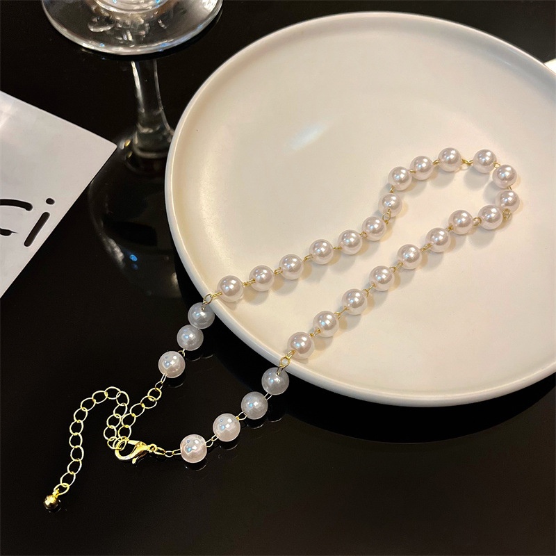 Kalung Liontin Mutiara Berlian Gaya Retro Korea Untuk Wanita