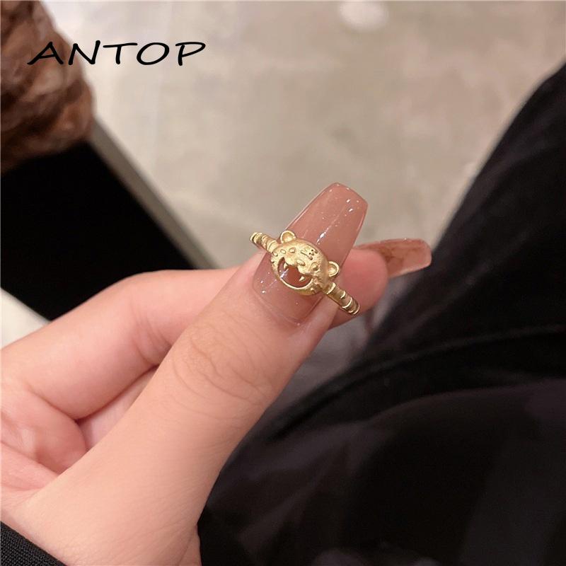 2022 Cincin Lapis Emas Motif Zodiak Macan Kecil Untuk Wanita