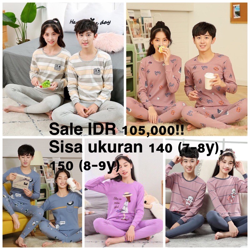 PYAMA ANAK TANGGUNG / BAJU TIDUR ANAK REMAJA LENGAN PANJANG / PAJAMAS ANAK