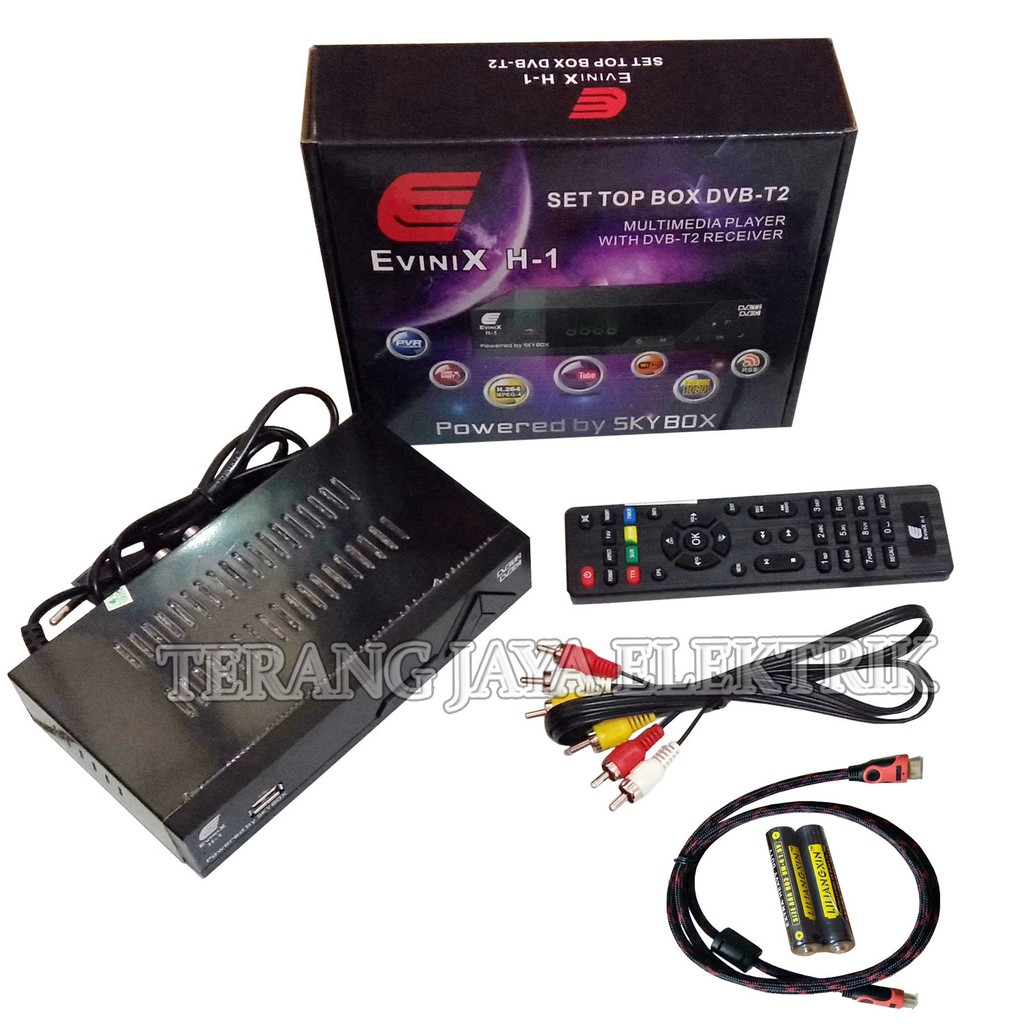 Stb Set Top Box Tv Digital Evinix H 1 Dvb T2 Terbaru Dari Skybox Kabel Hdmi Shopee Indonesia