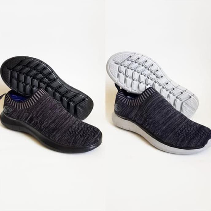 promo skechers quantum slip on men sepatu pria original - hitam, 44 terbaru