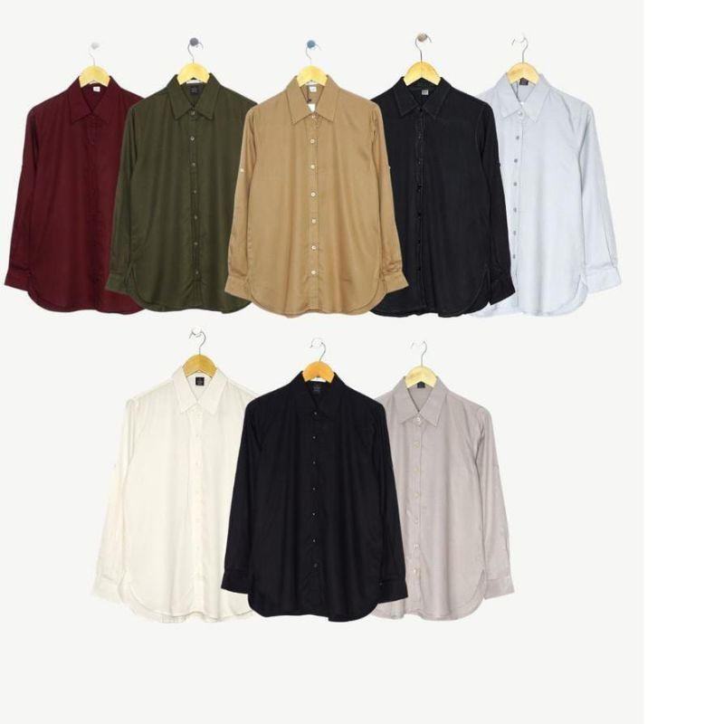 PROMO KEMEJA/ATASAN/BLOUSE RAYON TWILL POLOS JUMBO