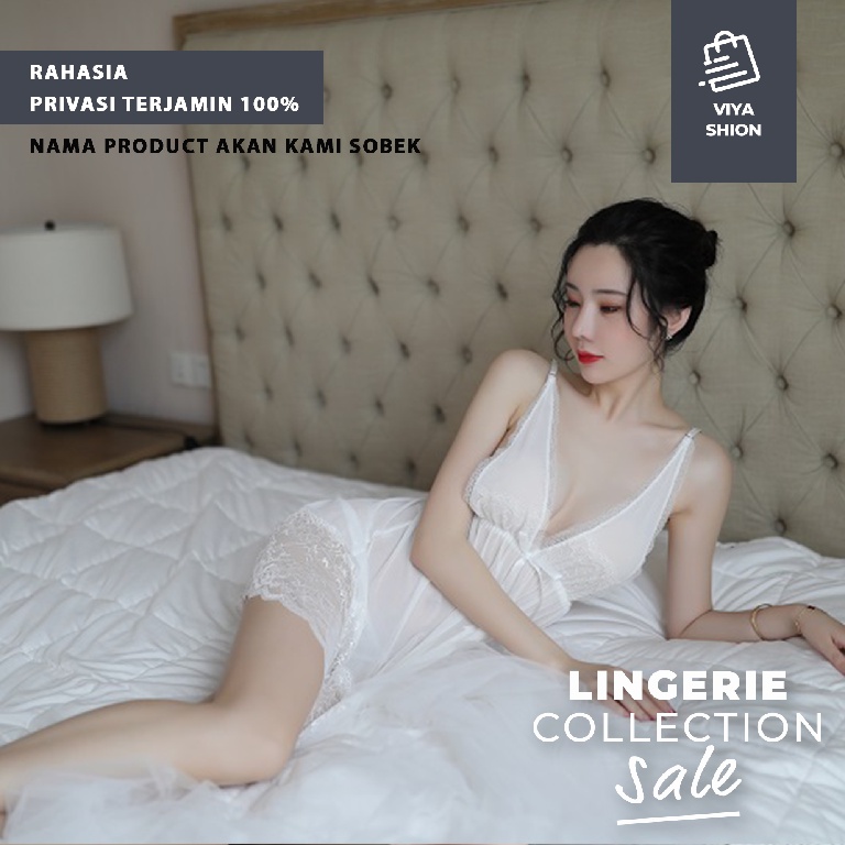 Gaun Tidur Sexy Set Dress Gaun Piyama Lingerie Hitam Wanita Seksi Cosplay Hot Dewasa Cantik Menarik Premium VS13-3