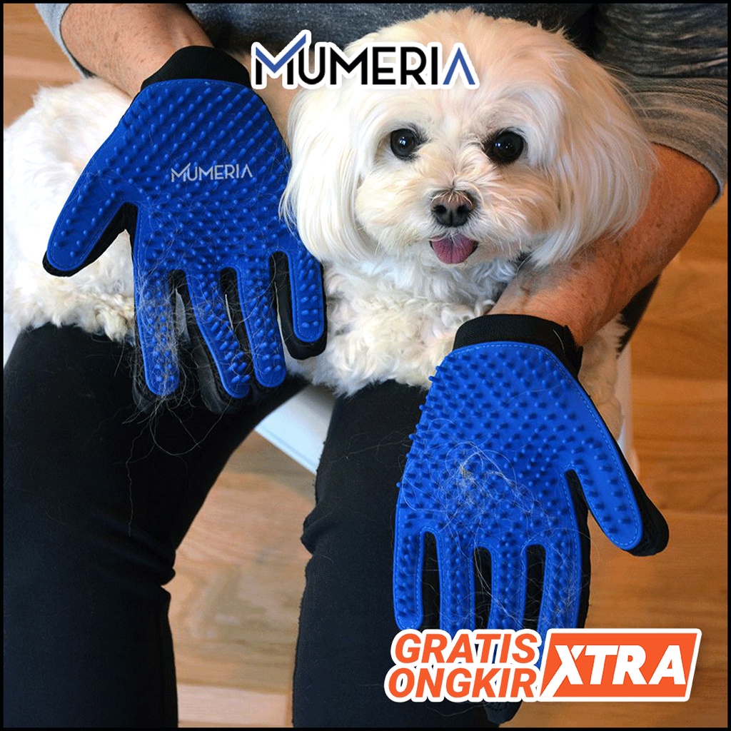 True Touch Pet Glove Sarung Tangan Sikat Mandi Silikon Pemijat Pembersih Bulu Rontok Anjing Kucing