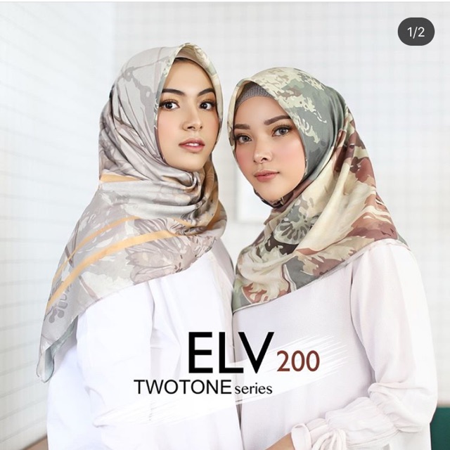 Elv label scarf voal preloved