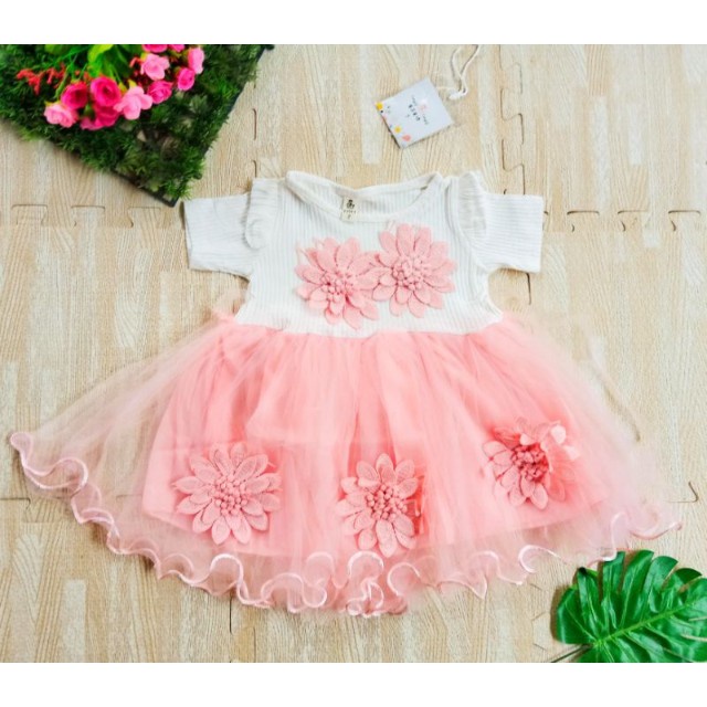 [0-5th] DRESS TUTU ANAK GAUN PESTA DRESS TILE ANAK LUCU MOTIF BUNGA DRESS TUTU ANAK IMPORT PREMIUM