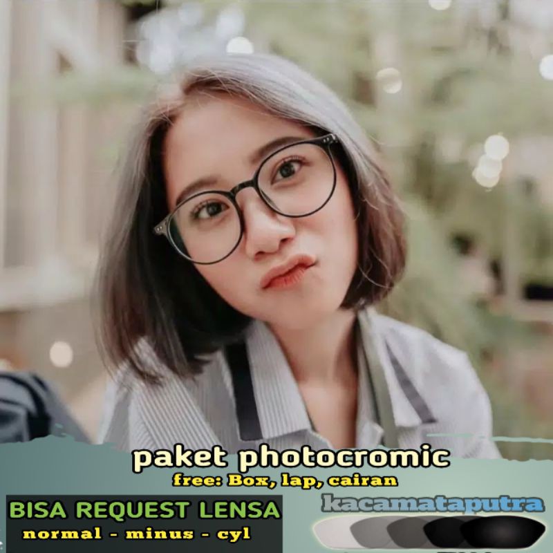 KACAMATA 21261 KACAMATA MINUS KACAMATA PHOTOCROMIC antiradiasi wanita pria