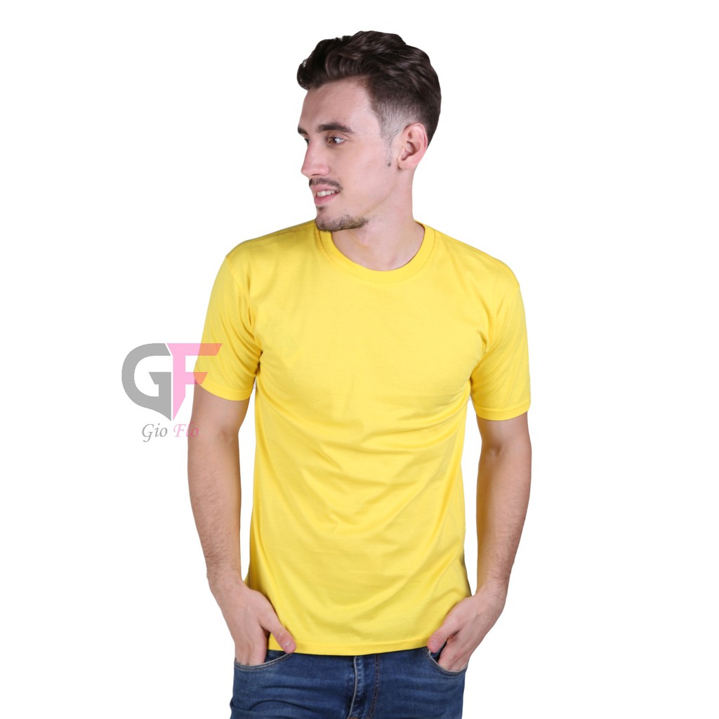 GIOFLO Pakaian Pria T Shirt Lengan Pendek Kuning Kenari / PLS 22