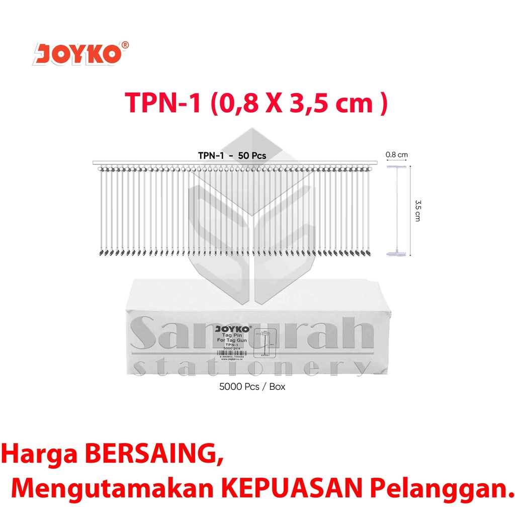 

H7Y Tag Pin TPN 0 ( 25 Mm ) Joyko / Peluru Bandrol Label Harga - Merk Baju / Top Pin TPN A00 ( 15 Mm