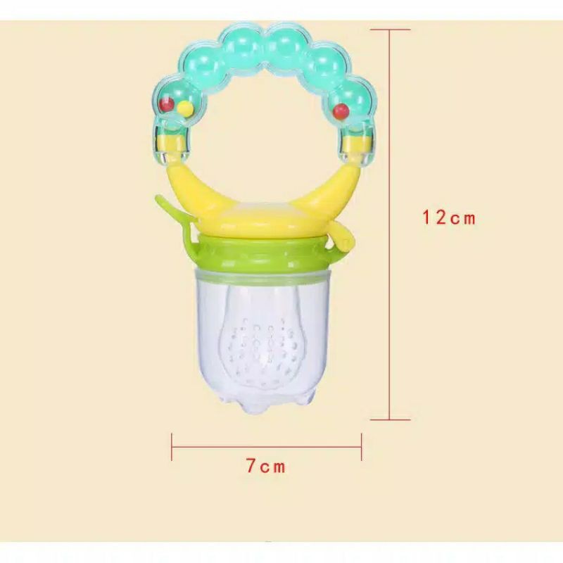 {SAP•HOME} Empeng Buah kerincingan mainan / Pacifier Fruit Sayur Bayi Gigit Makan Teether-Green+