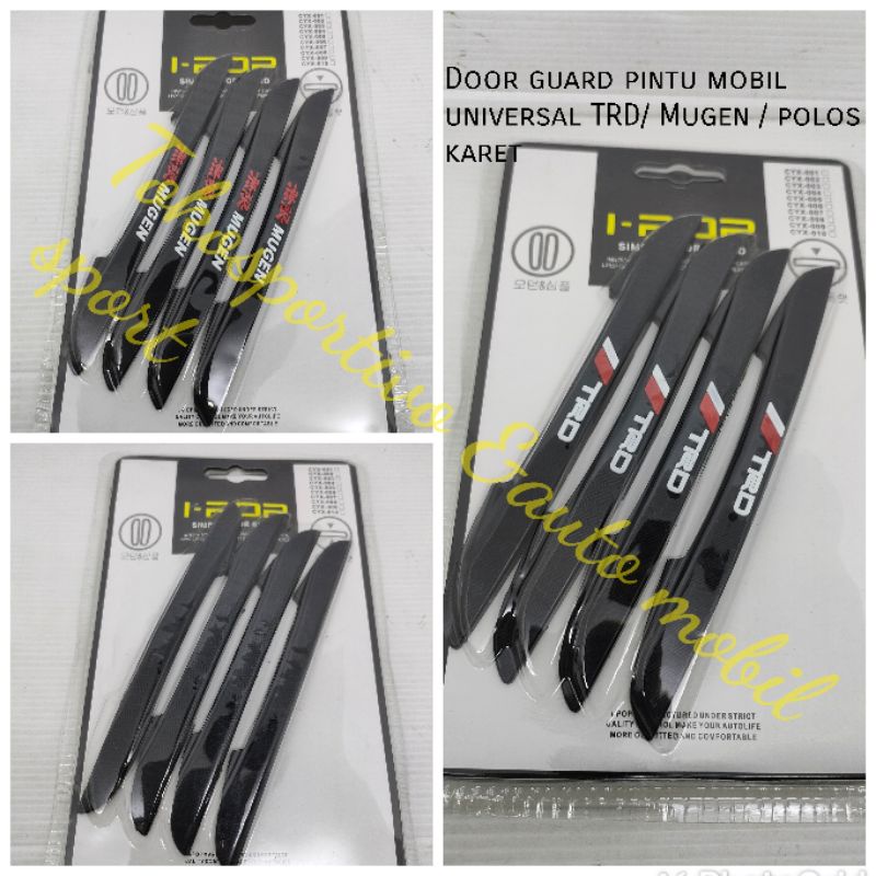 pelindung pintu mobil Door guard pintu mobil TRD Mugen polos universal hitam model carbon