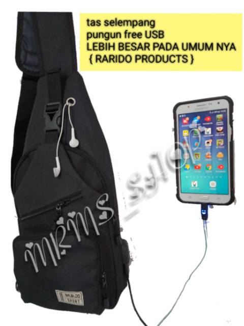 Promo..!! TAS USB Selempang sling bag tas pungung