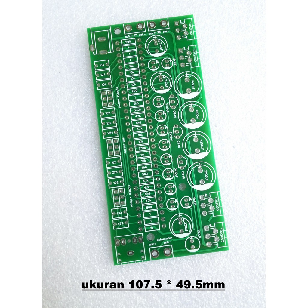 PCB TDA2003 2.1 10 Watt Plus Subwoofer 18 Watt Power Amplifier