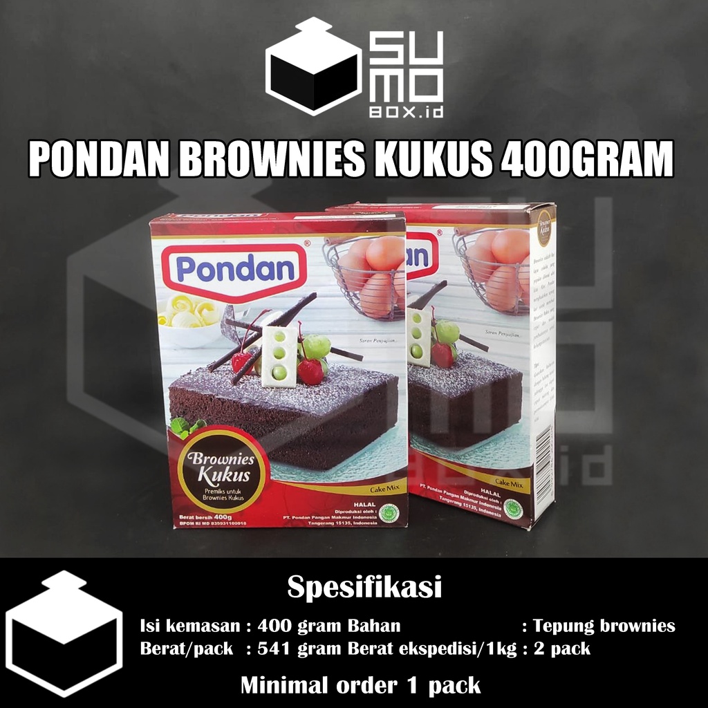 

Pondan Brownies Kukus Chocolate 400gr Coklat