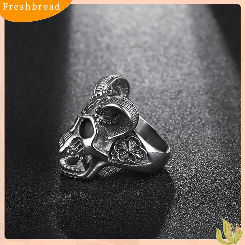 [Fresh] bighorn Cincin Vintage Motif Tengkorak Hollow untuk Unisex / Pria / Wanita