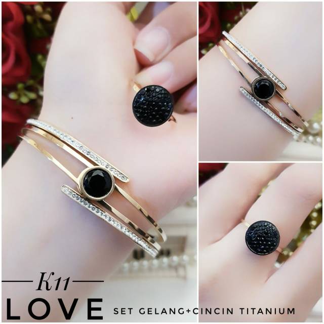 Set Titanium Gelang dan Cincin
