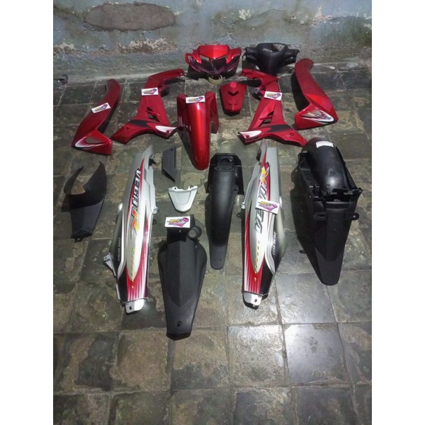 Cover body full set kasar halus vega r new silver merah maron tahun 2004-2005