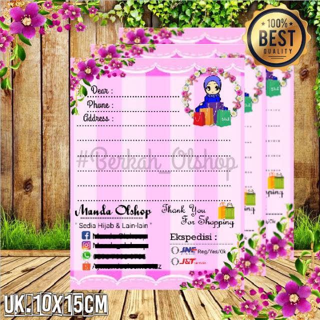 

STIKER Label Pengiriman 10x15CM (BESAR) Full Color FREE Request Design