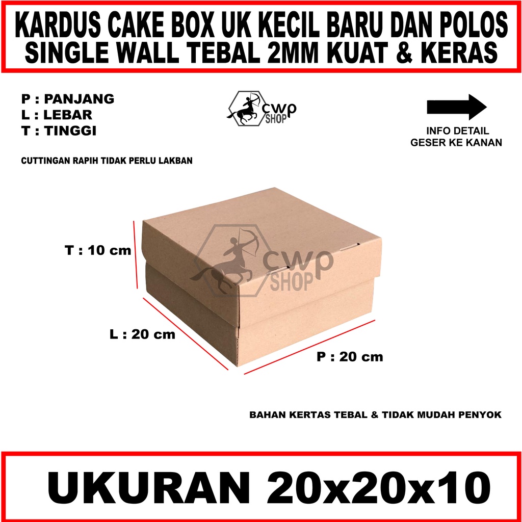 

Cake Box Polos Uk20x20x10 Model Die Cut