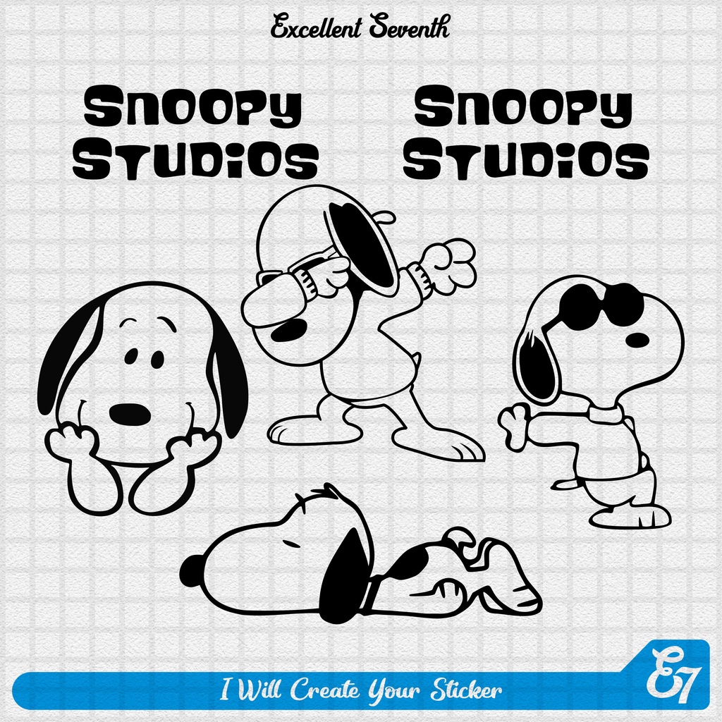 

STICKER STIKER SNOOPY / STICKER CUTTING SET SNOOPY / STIKER LAPTOP / STICKER SIMPLE KARTUN ANIMASI KARAKTER / 00SNOP
