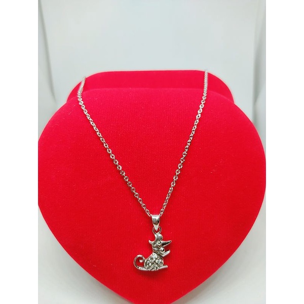 KALUNG PERAK ASLI 925 LAPIS EMAS/KALUNG NORI UKIR+LIONTIN MICKEY MOUSE CAMPUR MODEL/ASLI SILVER/FASHION WANITA