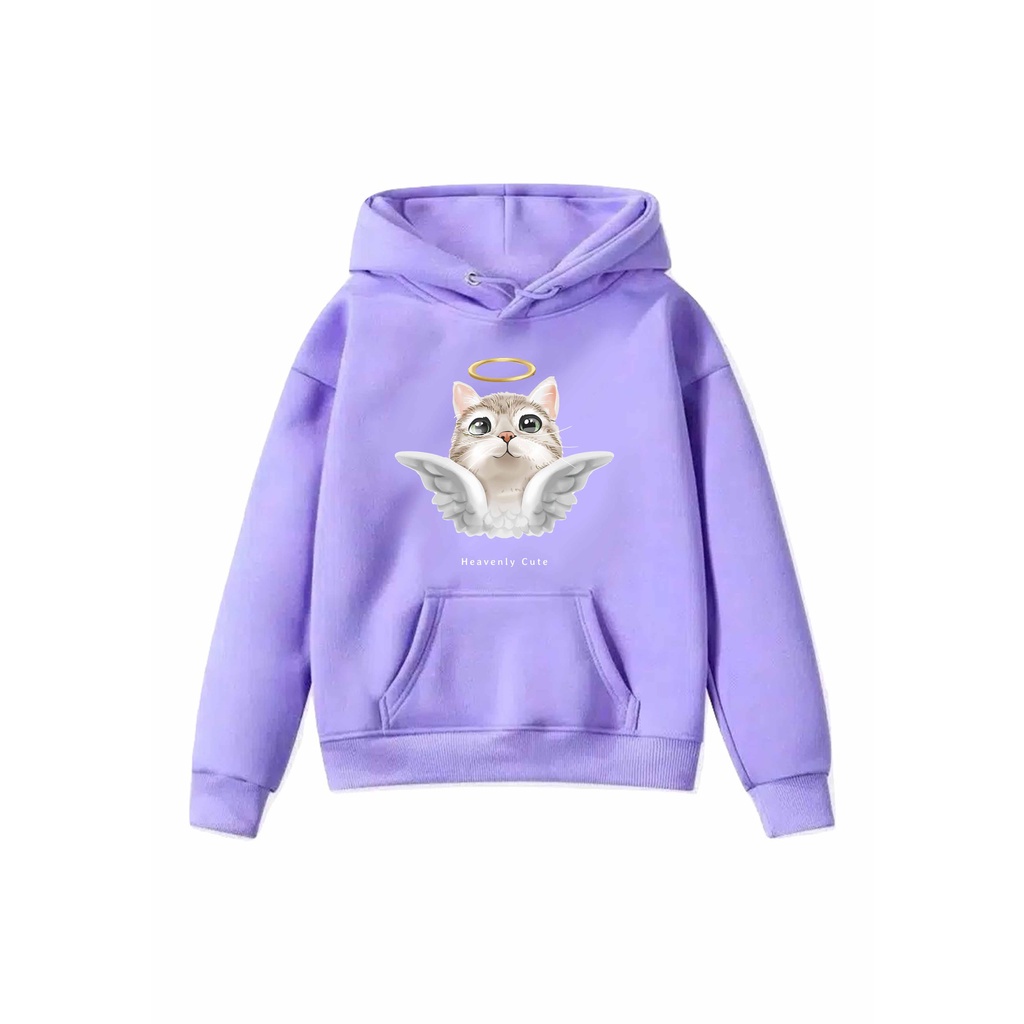 Hoodie Anak Cat Angel Sweater Fleece Pakaian Anak M - XXL