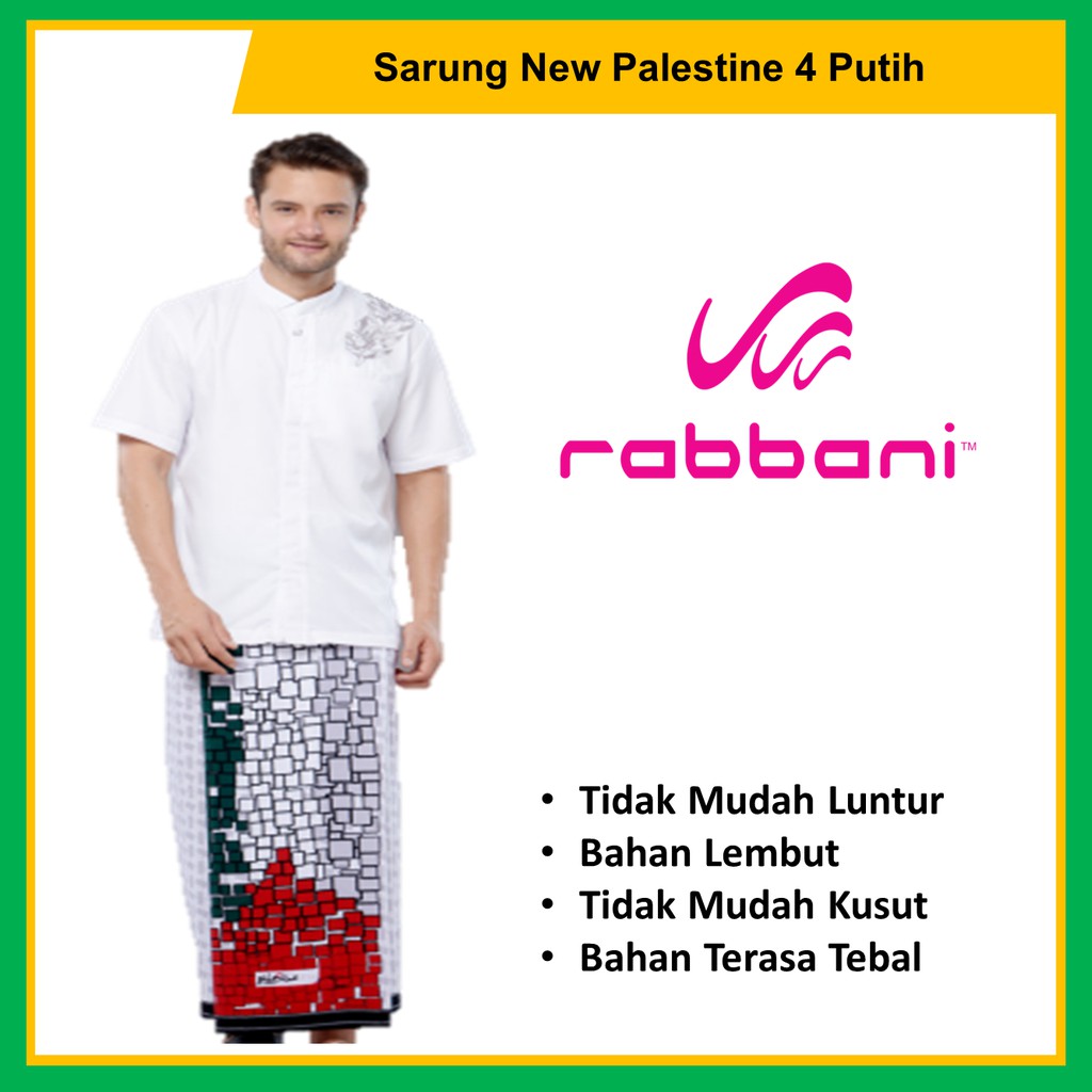 Sarung RABBANI New Palestina 4 Putih