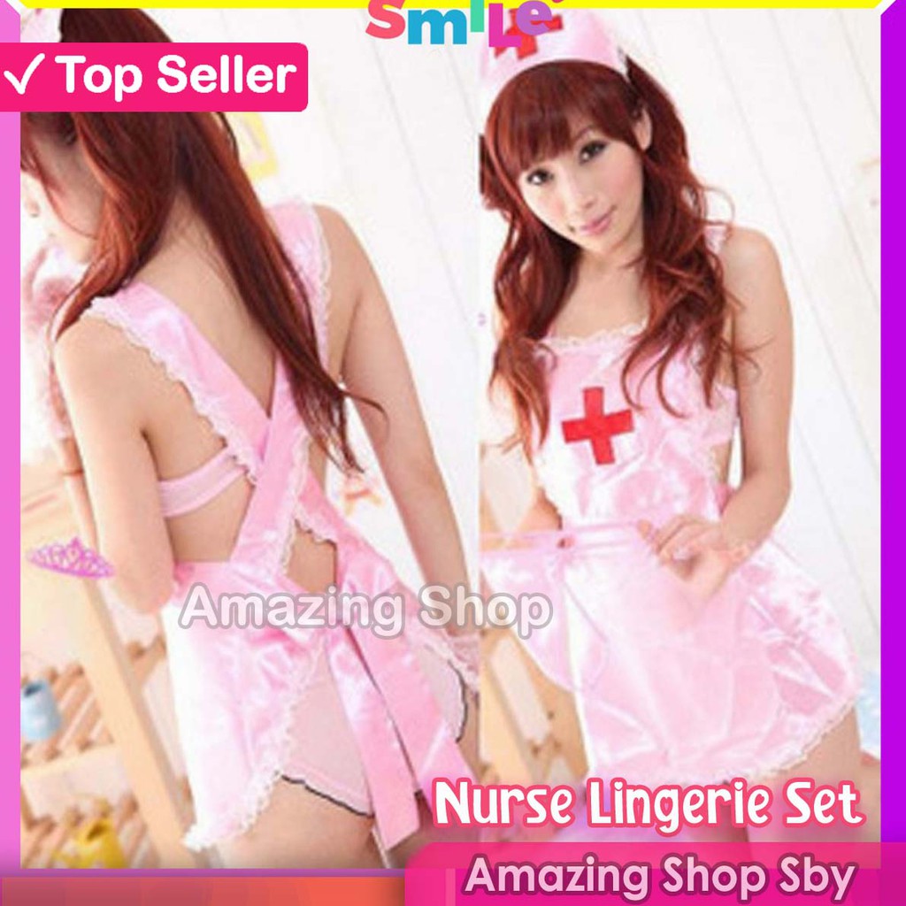 Lingerie Sexy Lingerie Set Seksi G String Sexy Model Cosplay Nurse Suster Import FA1PK Amazing Shop