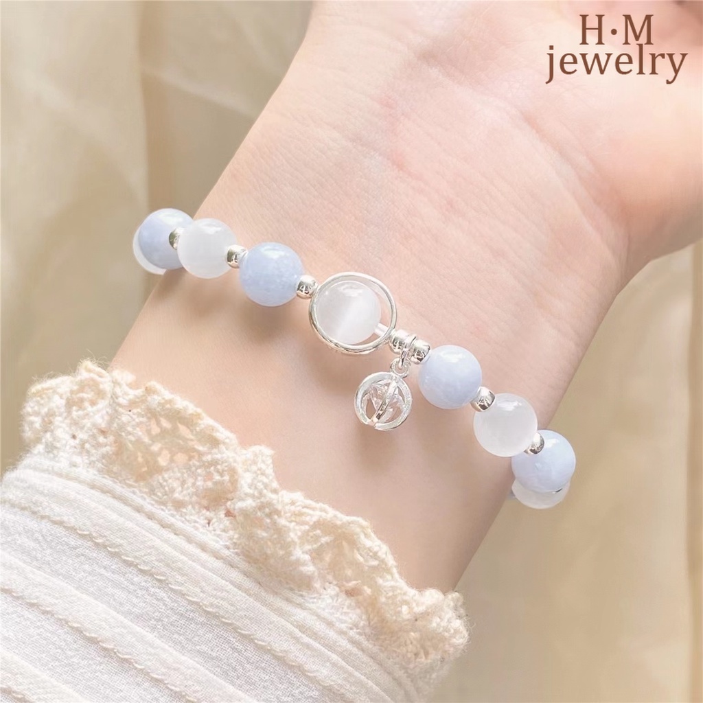 Gelang Manikmanik Kristal Opal Aquamarine Untuk Wanita