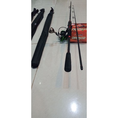 [ BISA COD ] Set pancing spinning joran carbon kbw 180+reel daido 2000-6bb max drag 9kg spol besi ka
