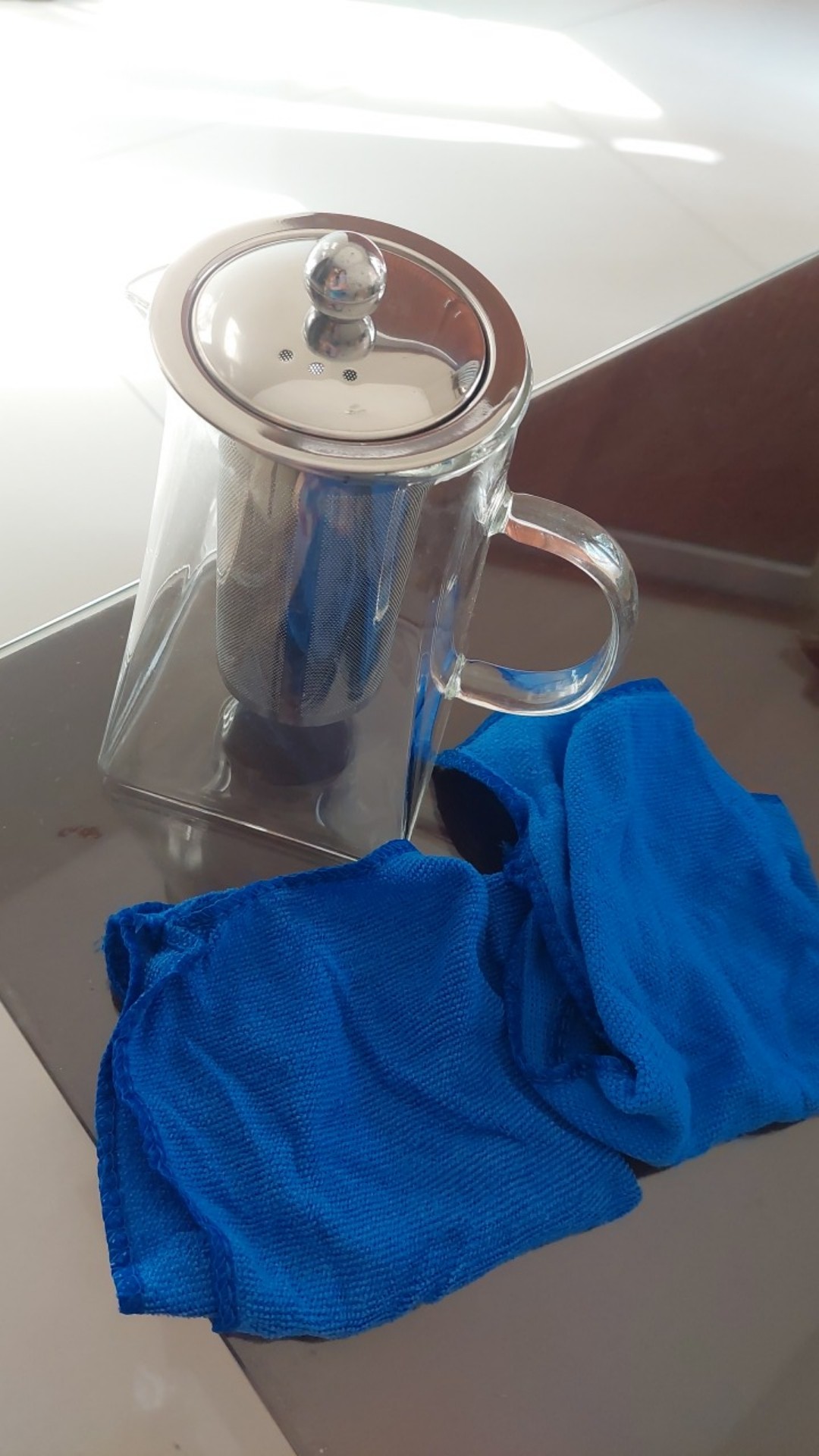 Kazu Teapot Kaca Borosilicate 950ml C20 Saringan Teh Stainless Tea Maker Teko Seduh Chinese Tea Pot