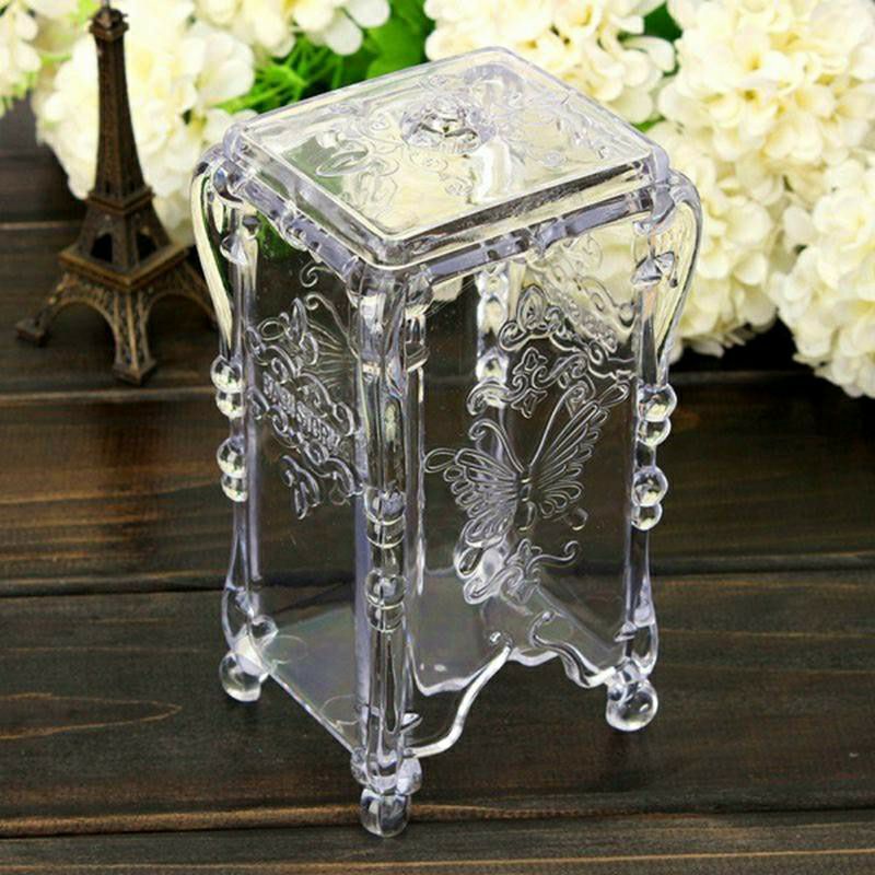 Kotak Kapas wajah transparan original impor akrilik perlengkapan organizer rumah Tempat Penyimpanan 