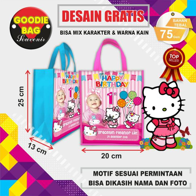 

Tas ulang tahun tas ultah cantik lucu tas souvenir goodie bag
