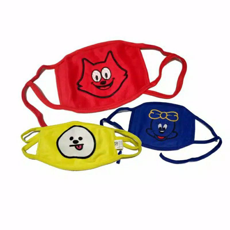 Masker motor Masker hijab masker motif bordir karakter hello kitty lucu imut bulu halus dan nyaman