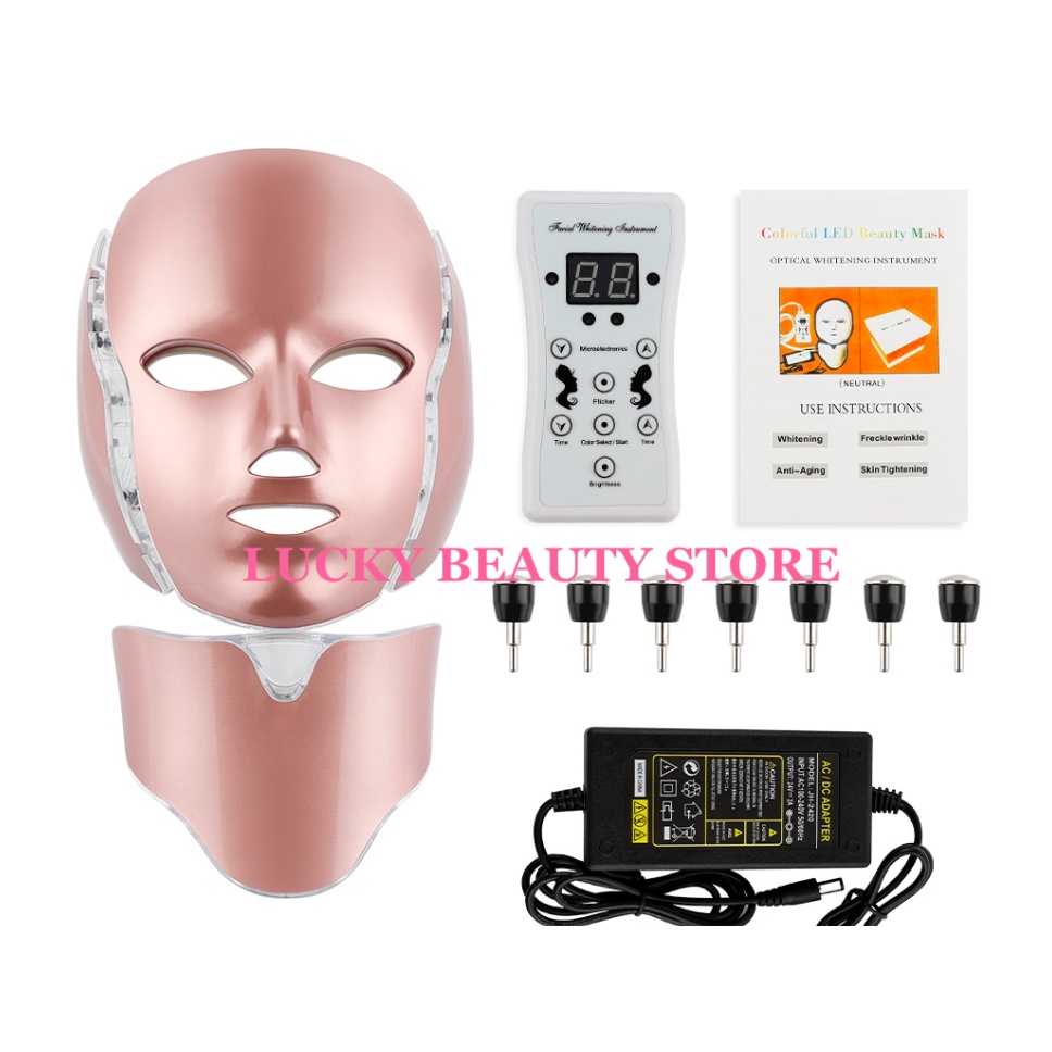 MASKER LED  7 Warna LED Lampu Terapi Masker Wajah dengan Leher Peremajaan Kulit Fototerapi Kecantikan Masker Anti Jerawat Mengencangkan Kulit Mencerahkan Mesin 7 Warna LED Lampu Terapi Masker Wajah dengan Leher Peremajaan Kulit Fototerapi Kecantikan Maske