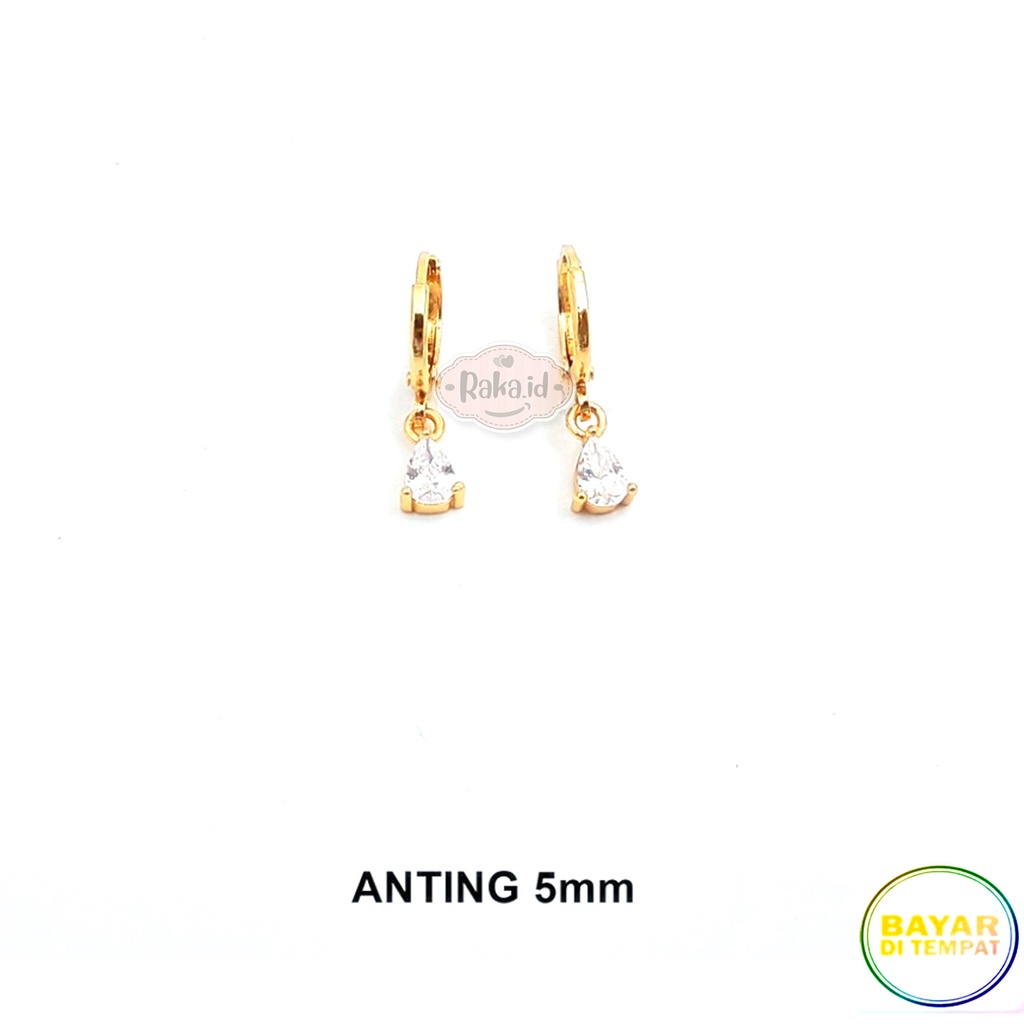 Anting Clip / Klip Bulat Tetes Mata 5mm Perhiasan Aksesoris Wanita 771