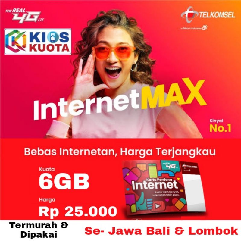 Perdana Telkomsel InternetMAX 6GB 30 Hari
