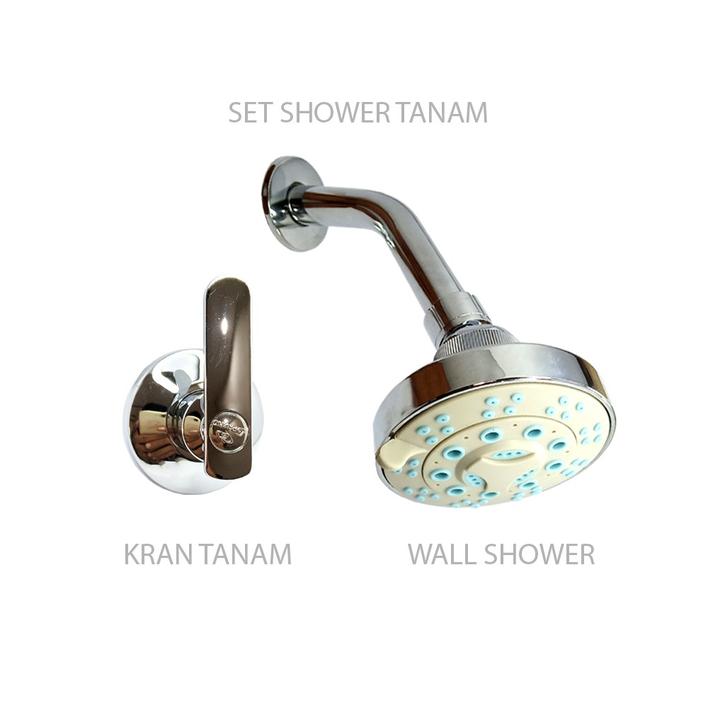 Wall shower set / Shower tanam &amp; kran shower 1/2 inch PAKET shower dinding tembok