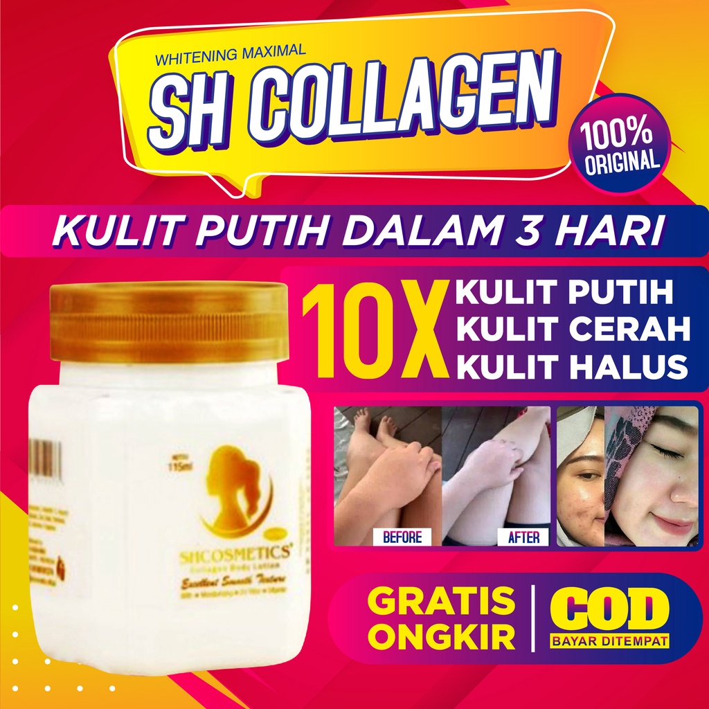 LOTION BIBIT COLLAGEN SH COSMETICS ORIGINAL BPOM 100ML PEMUTIH TUBUH PECERAH KULIT PENGHILANG BEKAS LUKA PERMANEN