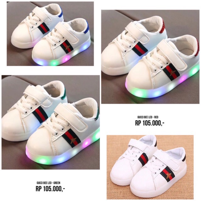 GUCCI BEE LED | SEPATU LED ANAK | SEPATU LED | SEPATU SPORT ANAK