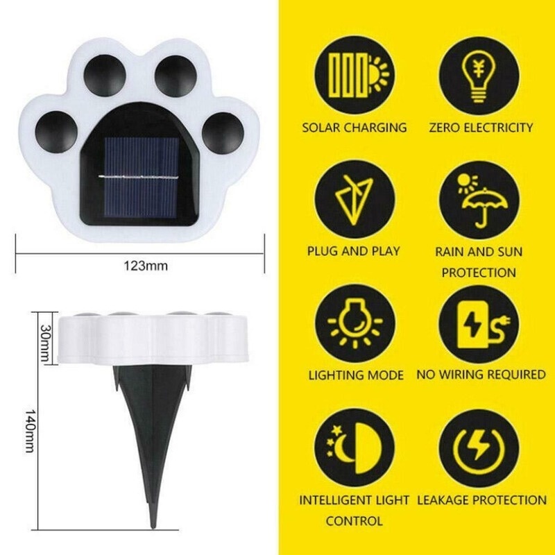 Lampu Taman LED Tenaga Surya Bentuk Telapak Tangan Beruang Tahan Air Untuk Dekorasi Outdoor