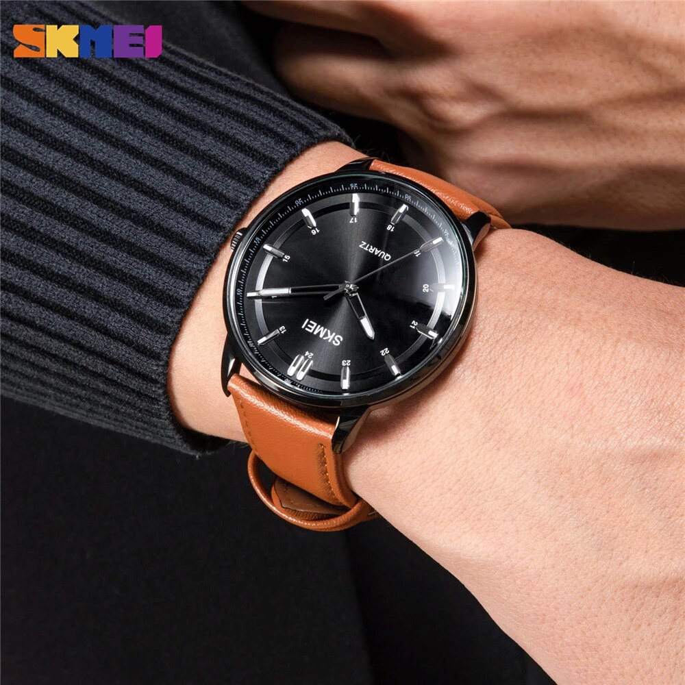 SKMEI 1662 Jam Tangan Pria Analog Tali Kulit WK-SBY