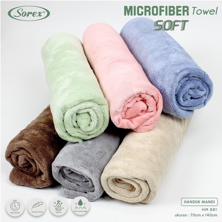 SOREX MURAH HANDUK MANDI ANAK DAN DEWASA MICROFIBER TOWEL HM881 / HM885 / HM888 / HM901 / HM902 SUPER SOFT LEMBUT