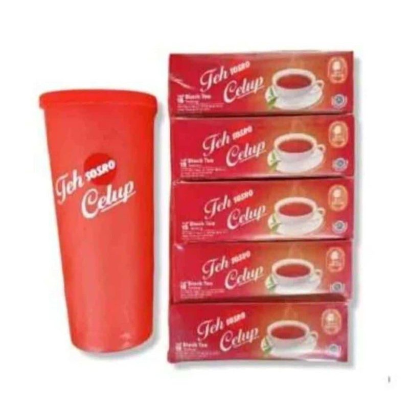 

paket teh botol celup sosro isi 5 box - free thumbler