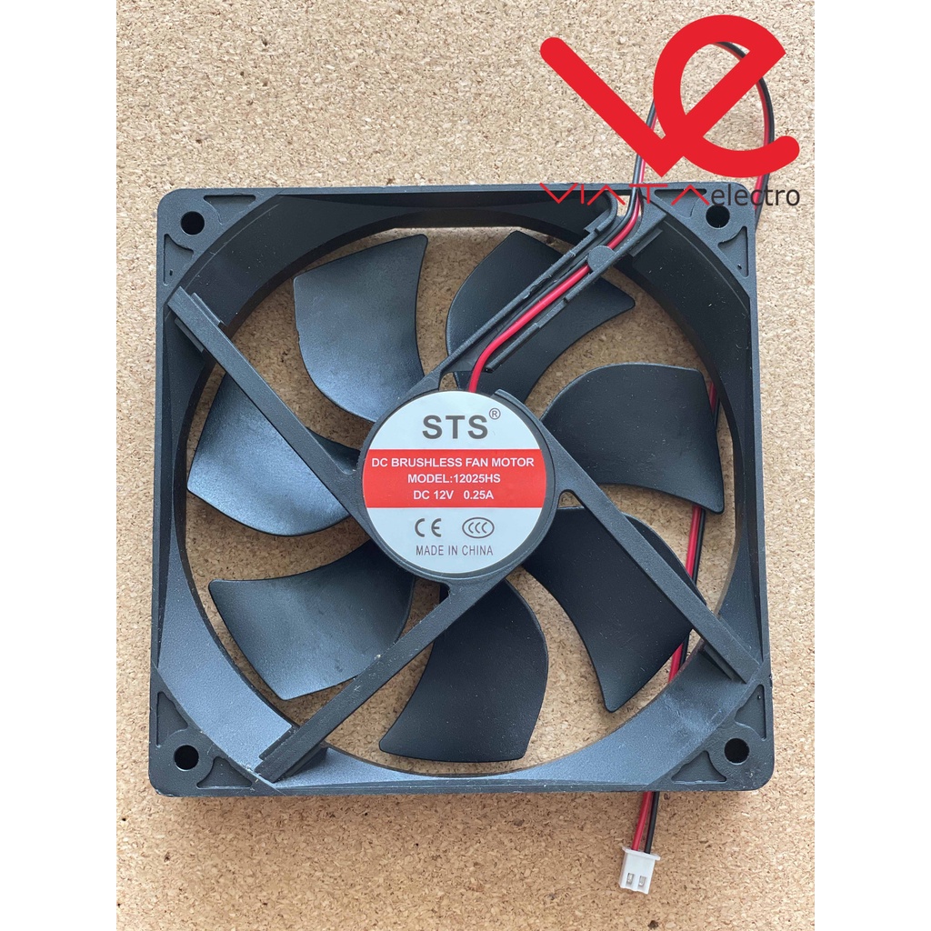 FAN DC 12V 12cm BRUSHLESS FAN KIPAS DC 12x12cm TEBAL COOLING EXHAUST 12cm KIPAS PENDINGIN 120mm 12 x 12cm 0.25A