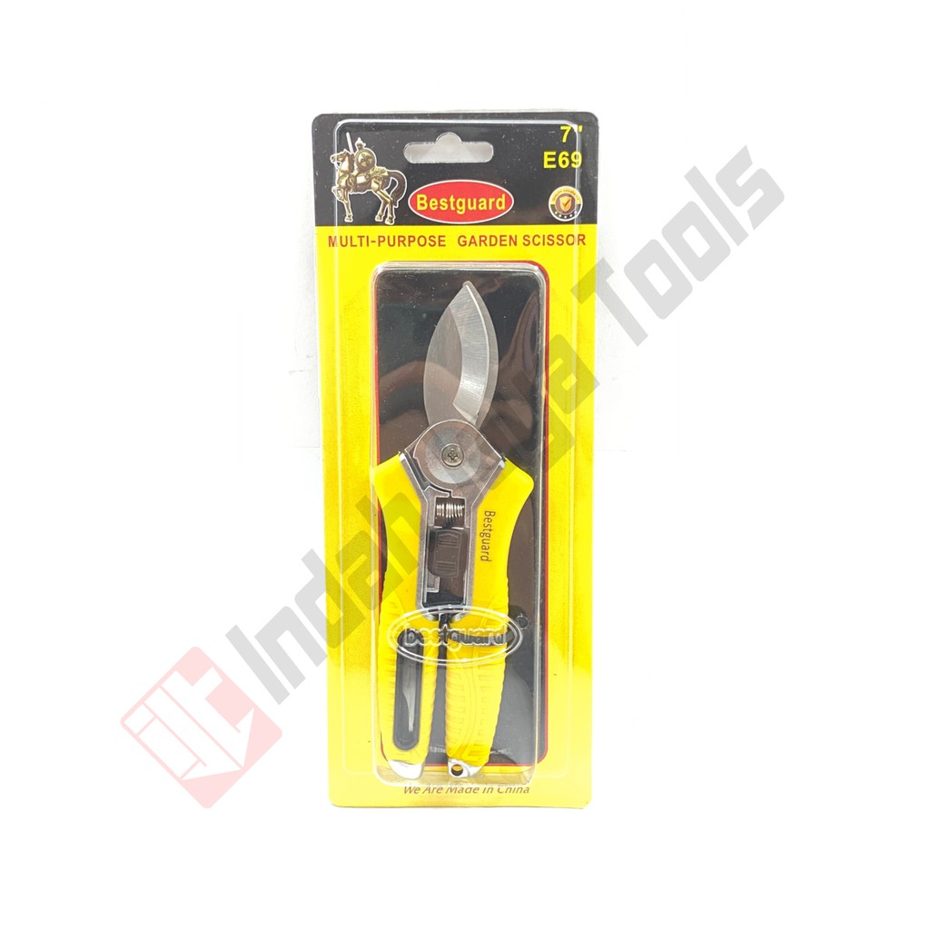 BESTGUARD E69 Gunting Dahan Serbaguna 7 Inch Gagang Karet - Ranting Batang Ranting Bunga Stek