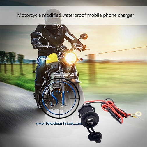 Dual USB 2 Port Charger Dc 12V For Motorcycle Socket Power Adapter Case Cas Hp Waterproof